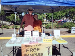 Nuts 4 Life Selling at local farmers market.